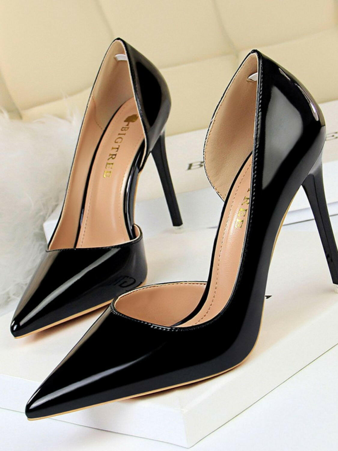 Chic Pointed Toe Stiletto Pumps, High Heel Comfort, True to Size, PU Leather Design - Nikki's Boutique