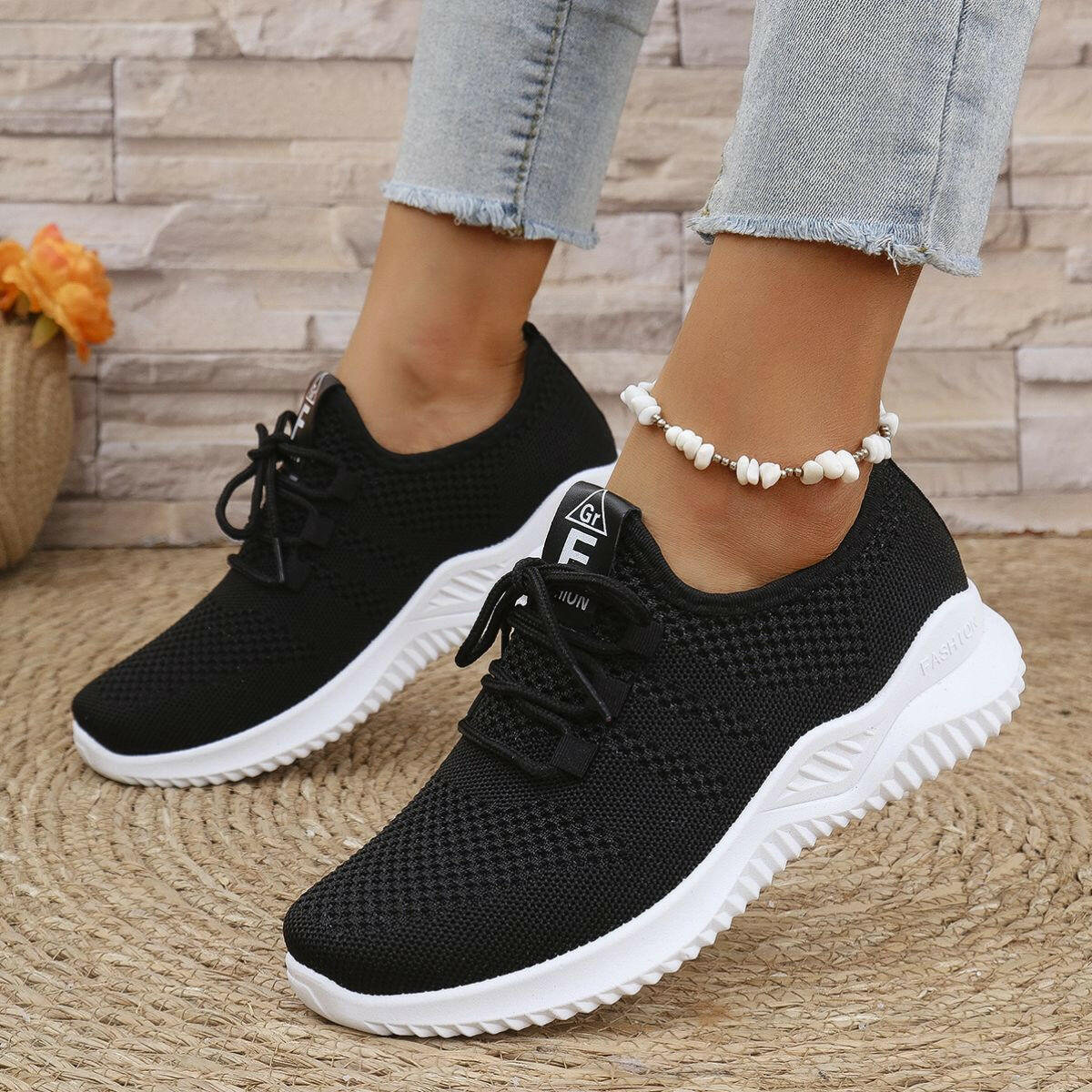 Comfortable Breathable Mesh Sneakers for Women - Lace - Up Athletic Flats in Multiple Sizes - Nikki's Boutique