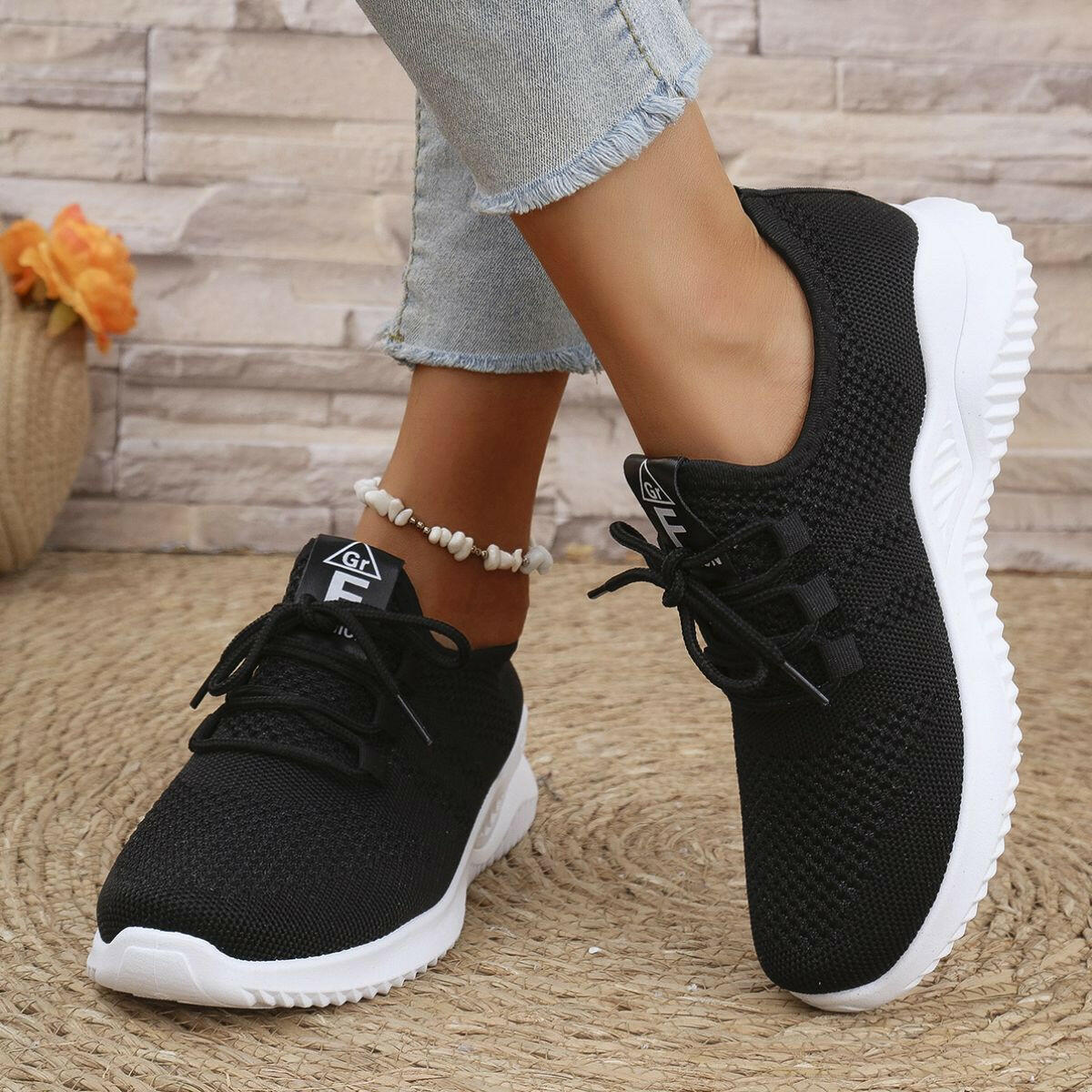 Comfortable Breathable Mesh Sneakers for Women - Lace - Up Athletic Flats in Multiple Sizes - Nikki's Boutique