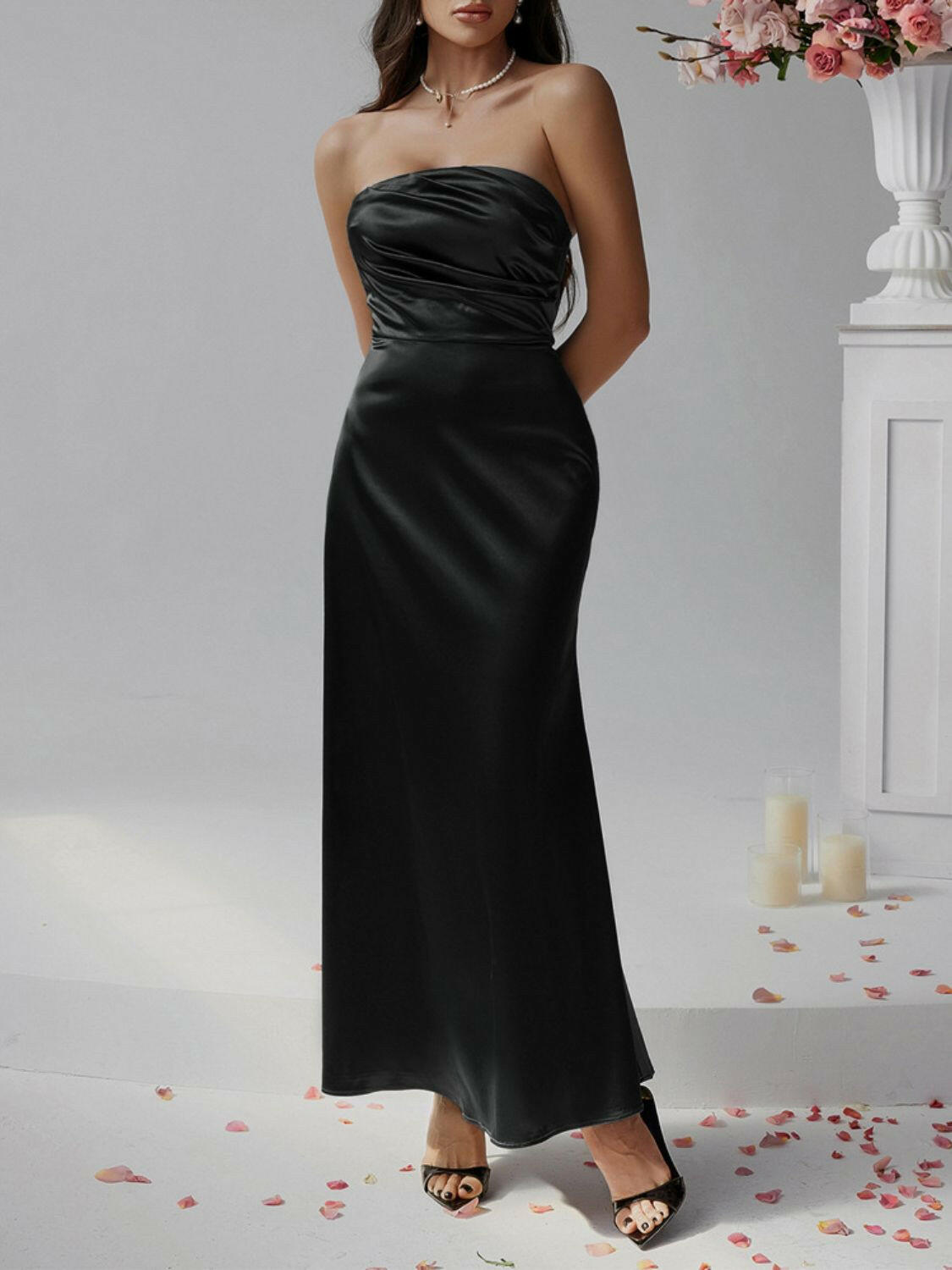 Elegant Strapless Maxi Dress - Chic, Sophisticated Style for Any Occasion - Nikki's Boutique