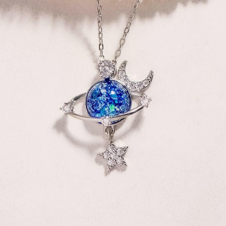 Starry Sky Inlaid Zircon Moon Star Necklace - Nikki's Boutique