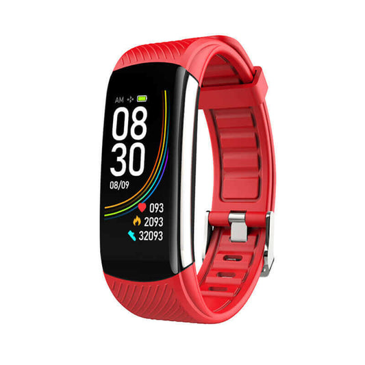 Smart Bluetooth electronic watch in red, featuring fitness tracking and sleek design for modern lifestyles.