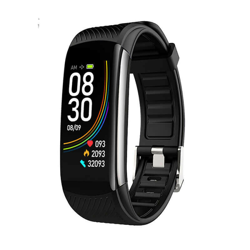 Smart Bluetooth electronic watch featuring fitness tracking, heart rate monitor, and a sleek black design.